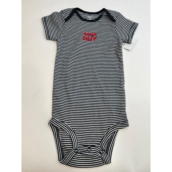 Carter's Other - NWT Carter's Tough Guy Baby‎ Boy One piece Gray/White Stripe Size 18 Months